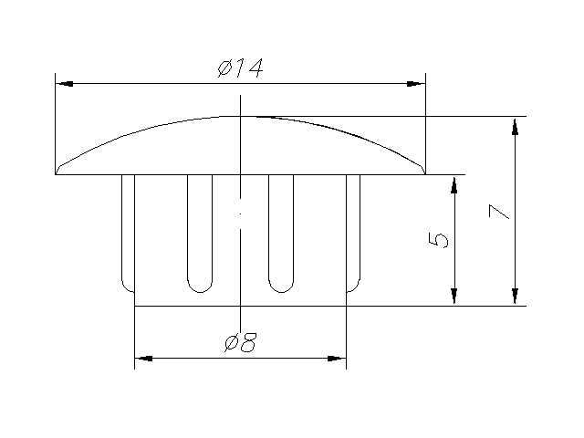 Заглушка для технических отверстий, d=8мм, антрацит