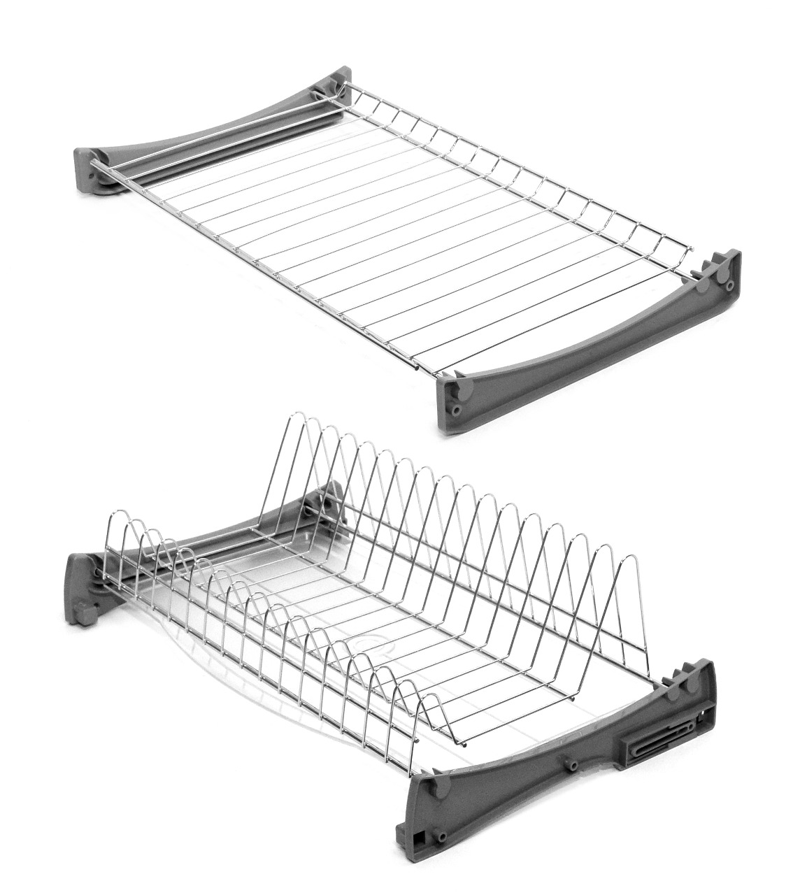 Сушка 2-х ярусная, 800мм, 1 поддон, без рамы, с креплениями, хром, HISSEN