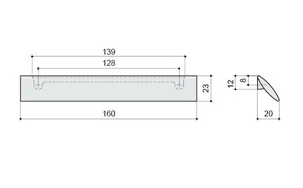 Ручка-скоба, 1016, 128мм, металл, матовый хром