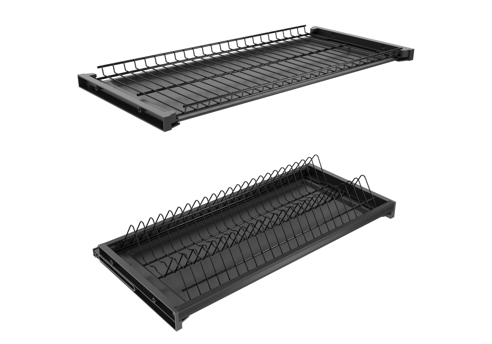 Сушка 2-х ярусная, 700мм, с 2-мя поддонами, с рамой, полимерное покрытие, черный