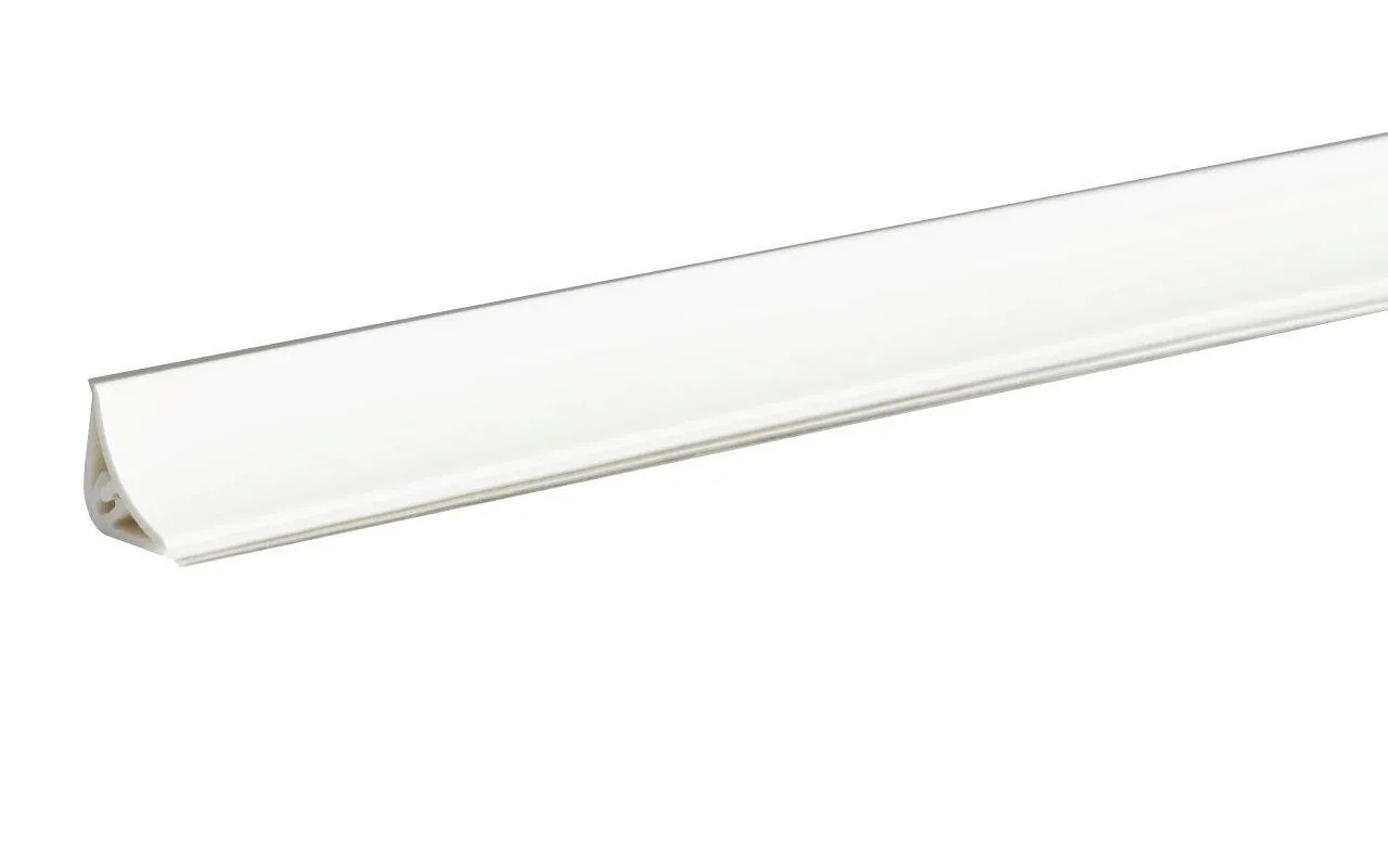 Плинтус LB-15, белый блеск (глянец), L=3000мм, 14,4х14,4мм 