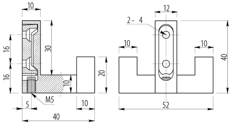 Крючок, WZ-К2202, двухрожковый, металл, инокс, GTV