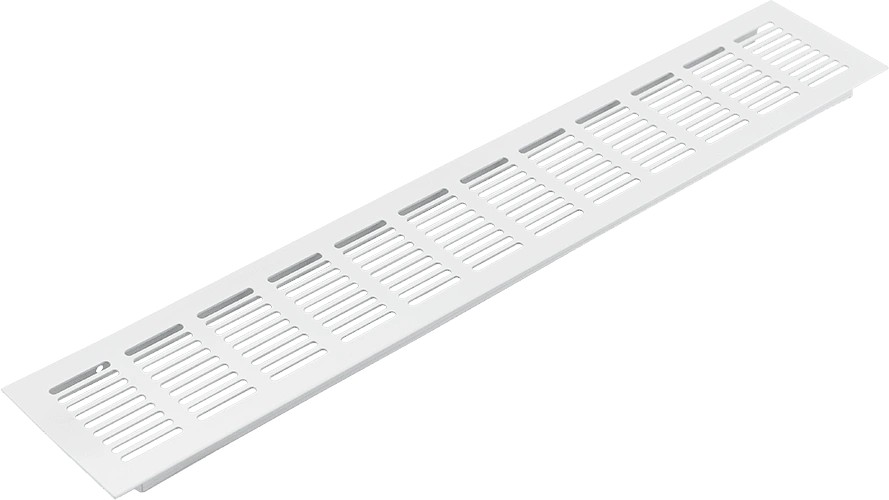 Вентиляционная решетка для цоколя, 480х80мм, алюминий, белый, Grade