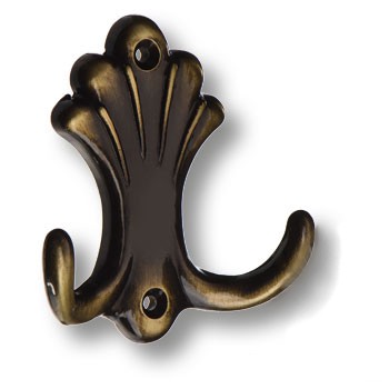 Крючок, 15.722.00.04, двухрожковый, металл, старая бронза