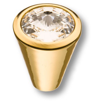 Ручка-кнопка, 25.355.24.SWA.19, d=24мм, металл/кристалл Swarovski, глянцевое золото