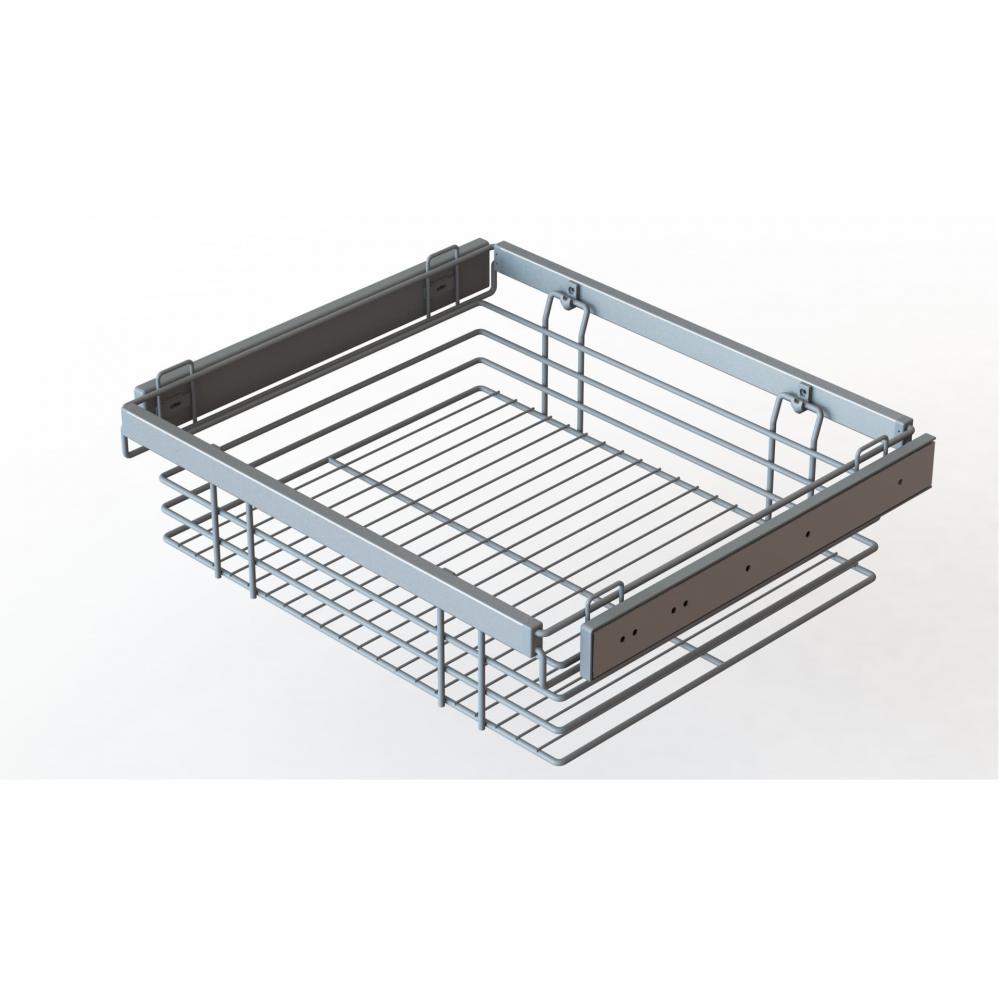 Корзина для белья выдвижная, 450-590х500х170, напр. с доводчиком, серый