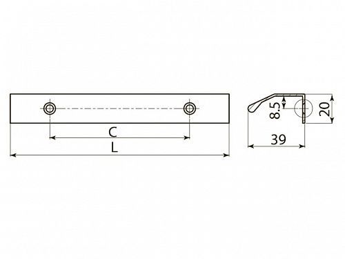 Ручка торцевая, TREX, 320/350мм, металл, черный матовый, GTV