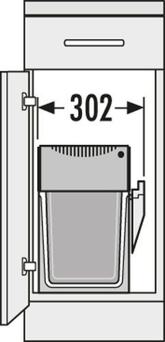 Система сортировки "Tandem", 2х15л, 301х480х400мм, в шкаф 400мм, светло-серый