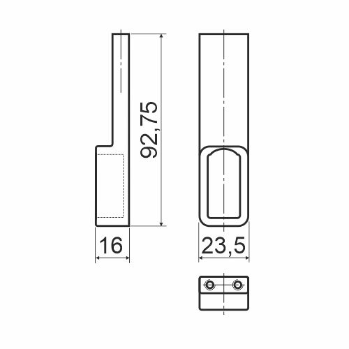 Штангодержатель для прямоугольной штанги, латунь