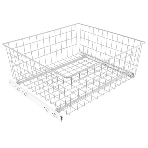 Решетчатая выдвижная емкость, 535х475х200мм, шариковые направляющие, белый