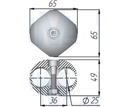 R-4 Держатель параллельный для двух труб, CMF