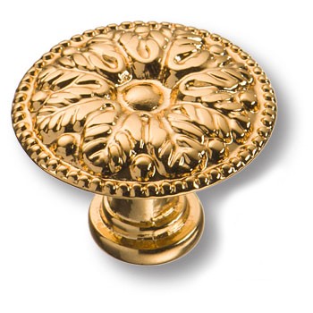 Ручка-кнопка, 15.303.24.19, d=24мм, металл, глянцевое золото 24К