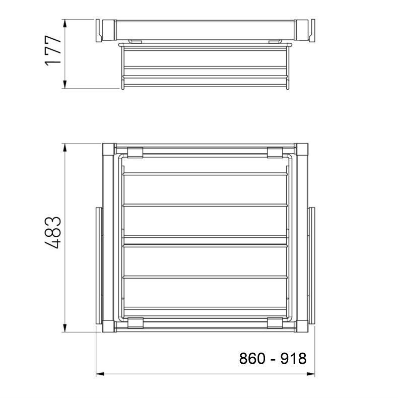 Обувница в шкаф на 900мм, 830х490х160мм, полное выдвижение, с доводчиком, графит
