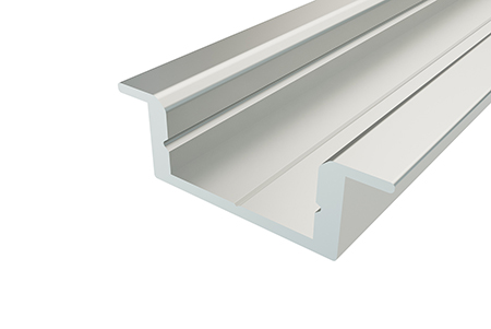 Профиль врезной 22х7х2000мм, лента ≤10мм, белый (диффузор полуматовый, 4 заглушки), 2207, GLS