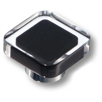 Ручка-кнопка, 697NE, 38х38х22мм, пластик/металл, черный