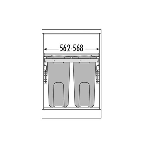 Система хранения белья Laundry-Carrier 60, 2х33л, 590х325х620мм, металл/пластик