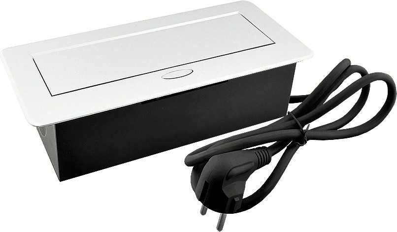 Горизонтальная, 2хEURO+2хUSB A+C, полуавтомат, белый, 263х117х65мм, металл/пластик, AQ