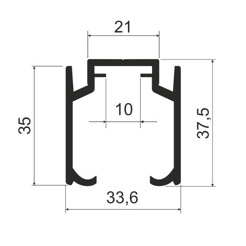 Направляющая для подвесной системы AIR SOFT, L=2900мм, серебро