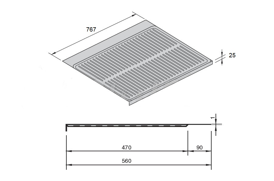 Пластиковый поддон для ящика под раковиной, 800мм, серый