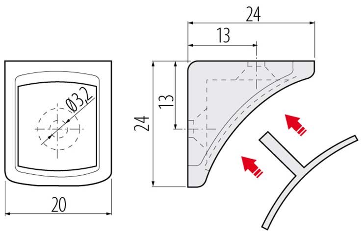 Уголок одинарный 1003, бежевый, GTV