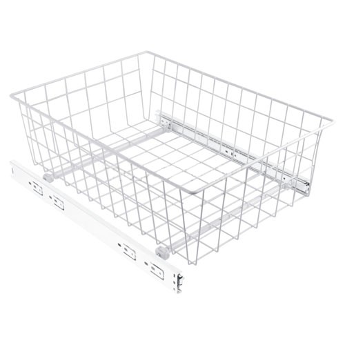 Решетчатая выдвижная емкость, 335х475х150мм, шариковые направляющие, белый