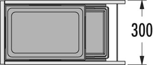 Система сортировки "Euro-Cargo 30", 1х38л, 1х7л, 259x484x550мм, в шкаф 300мм, графит