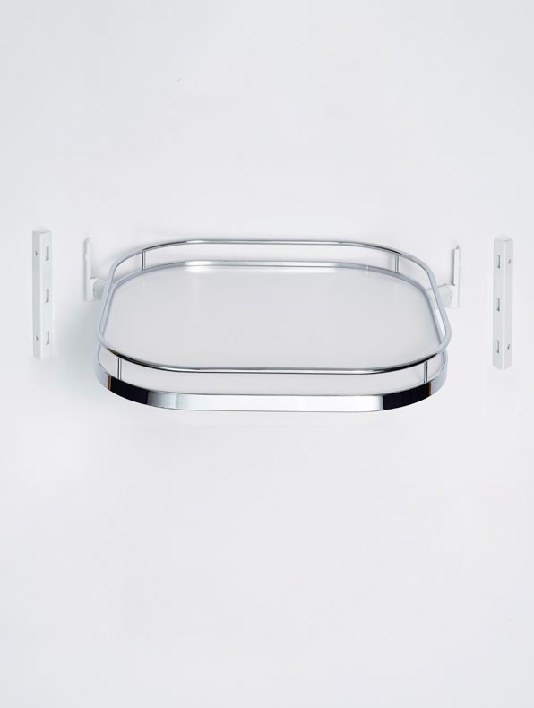 Карусель c 1 полкой ТорнМоушн, дно серое, антислип, в шкаф на 600мм, хром, Kessebohmer