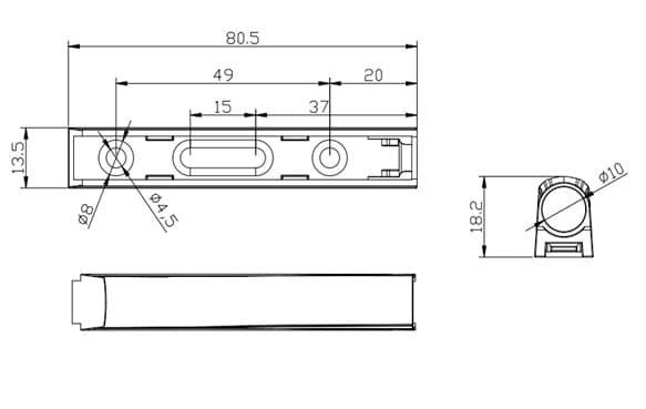 Толкатель Push Open с магнитом, накладной, 37мм, с ответной частью, белый, HISSEN