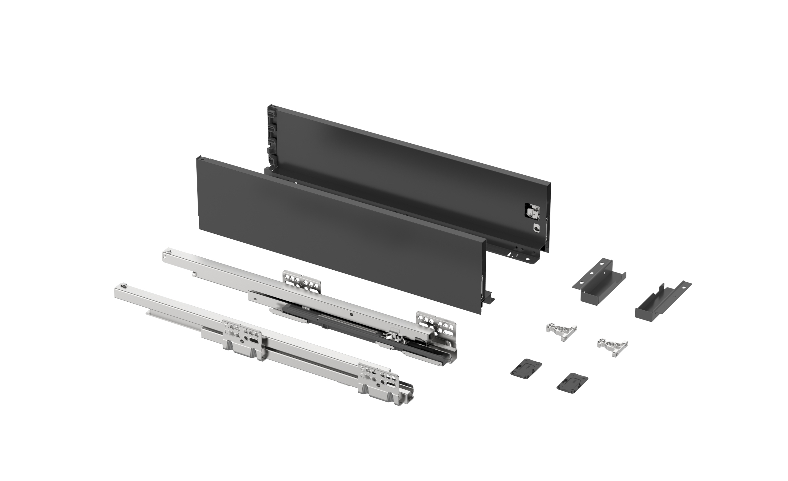 Ящик тонкостенный Nova Tech, L=400мм, H=116мм, темно-серый, HISSEN