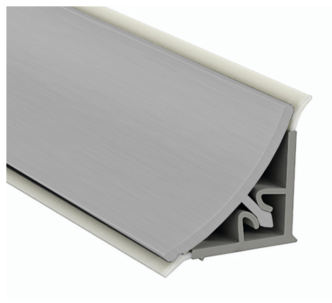 Плинтус пристеночный, 16х16мм, L=4200мм, пластик/алюминий, анодированный алюминий