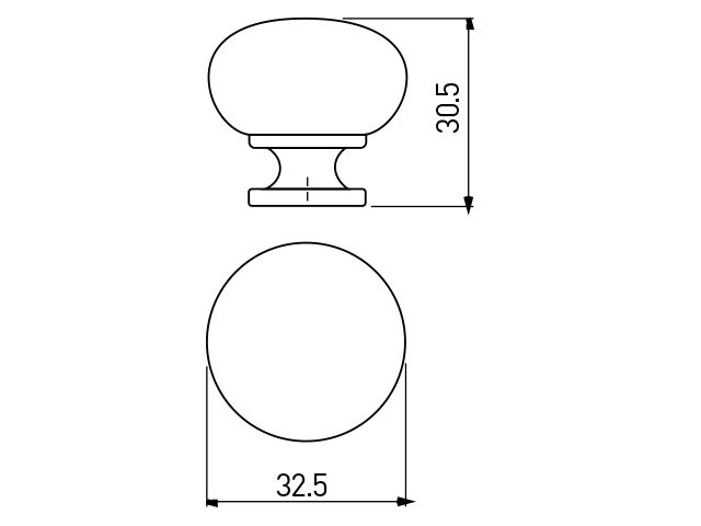 Ручка-кнопка, BERGAMO, d=33мм, металл, черный матовый, GTV