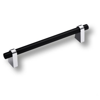 Ручка-рейлинг, 8951 0160 CR-AL6, 160мм, металл, глянцевый хром/черный