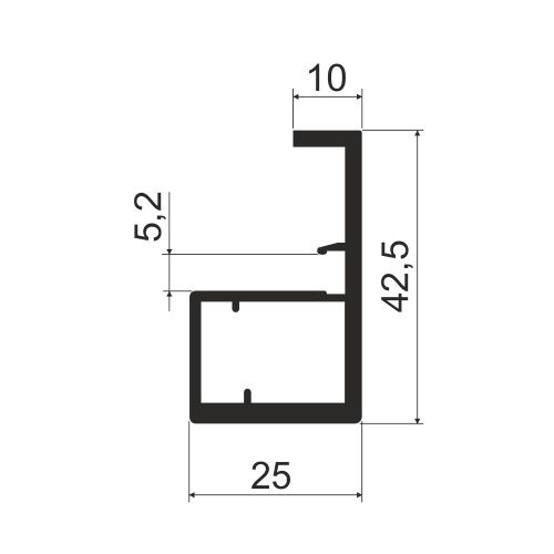Профиль-ручка MF21NEW, L=2850мм, титан