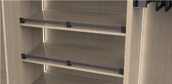 Бортик для обуви ограничительный Конеро, 1114мм, черный, Kessebohmer