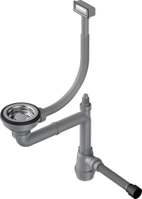 Арматура для одночашевых моек WK-1-IN, прямоуг. перелив, нерж. сталь