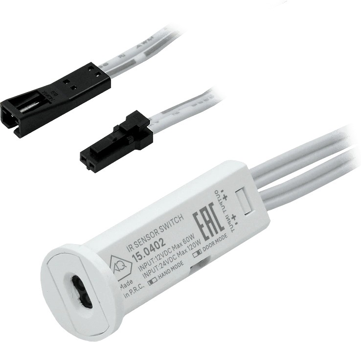 Выключатель ИК взмах/преграда, с диммером, 12-24В/60-120Вт, врезной/накладной, белый, mini-AMP