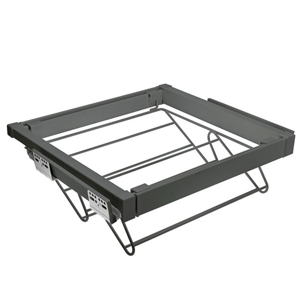 Полка для обуви ELITE, 600мм, 490х530х160мм, полное выдвижение, с довод, сталь, графит