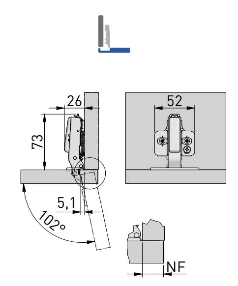 GTV Петля Silento Pro накладная, с планкой 0мм, доводч 2way, БЕЗ еврошурупа, 3D-регулировка, черный