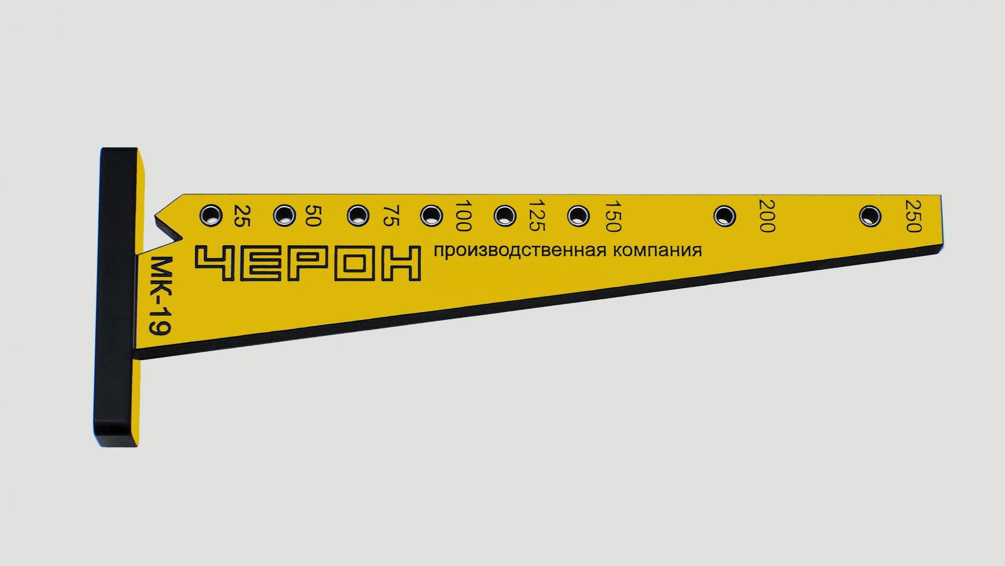 Мебельный кондуктор для полкодержателей, штоков эксцентр. стяжек, L=288мм, d втулки=5мм, шаг 25/50мм