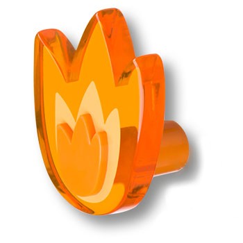 Ручка-кнопка, 665NAX, 29х49х57мм, пластик, оранжевый, "Тюльпан"