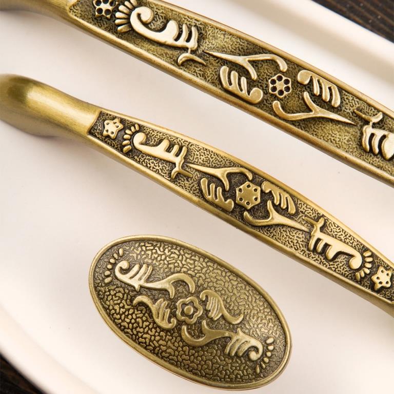 Ручка-кнопка, RK-009 BA, 39х22х24мм, металл, бронза