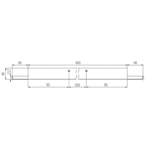 Компенсатор для духового шкафа, к вертикальному профилю Gola, 586мм, алюминий