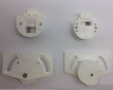 Комплект ригелей белый (2ролика+2защелки) d=30мм