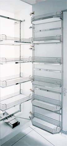 Колонна выкатная Тандем II, 5 корзин, 600х500х1700мм, в базу на 600мм, хром, Kessebohmer