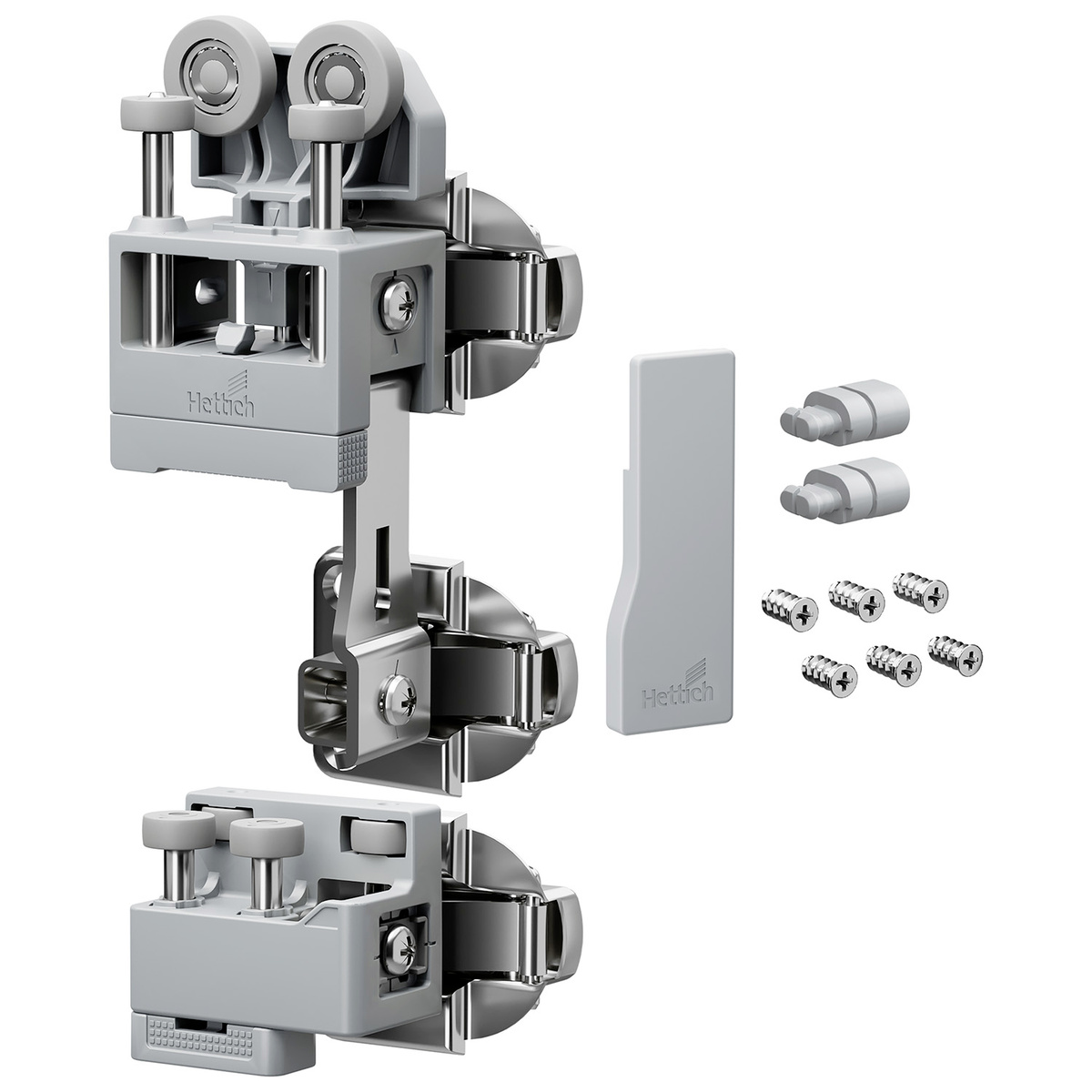 Комплект фурнитуры WingLine L, 25кг, без самозакрывания, с ниж. направ. элементом, правый, серый