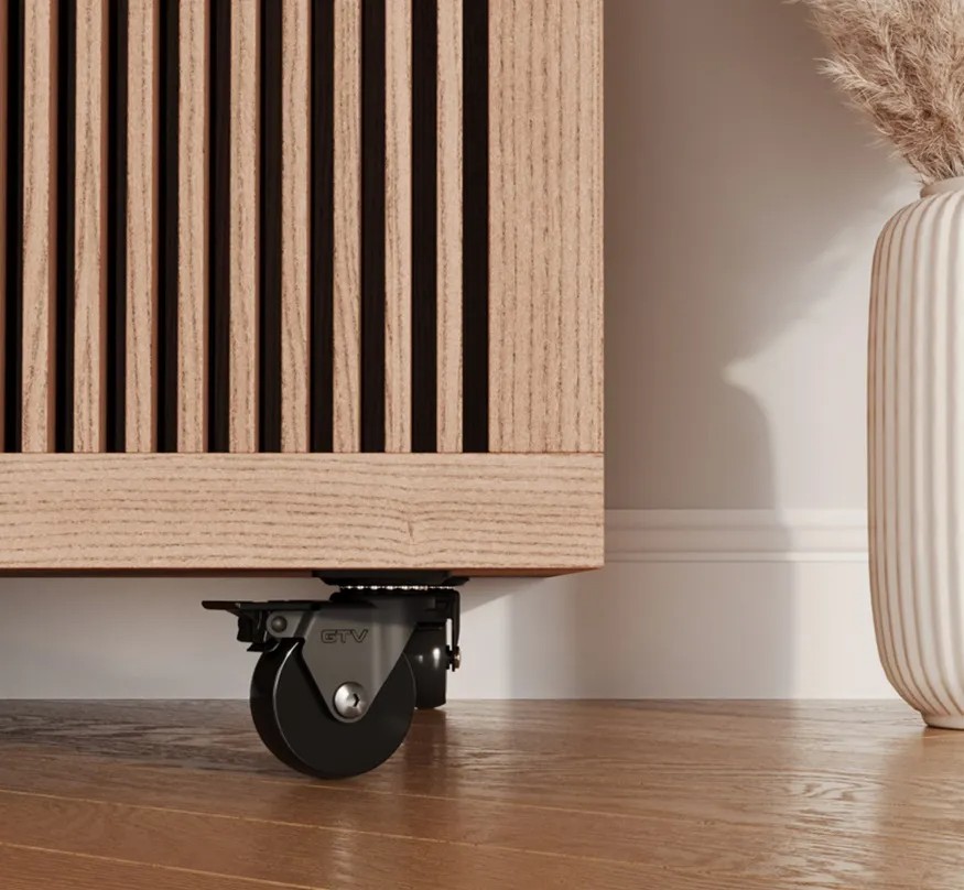 Опора колесная с площадкой, d=50мм, со стопором, черный, 40кг/шт, GTV