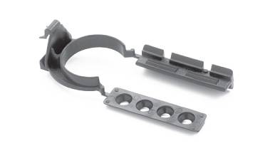 Скоба для крепления цоколя из ДСП и массива, узкая, черная, Volpato