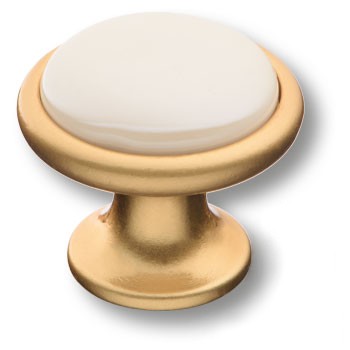 Ручка-кнопка, 3008-61-L PEARL, d=35мм, керамика/металл, перламутровый/матовое золото