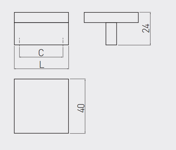 Ручка-кнопка, UZ-40, 40х40х24мм, металл, сатин, GTV