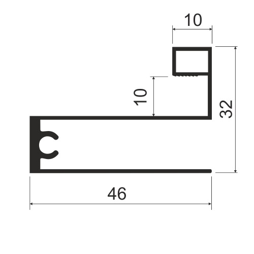 Горизонталь нижняя L=2000мм, латунь